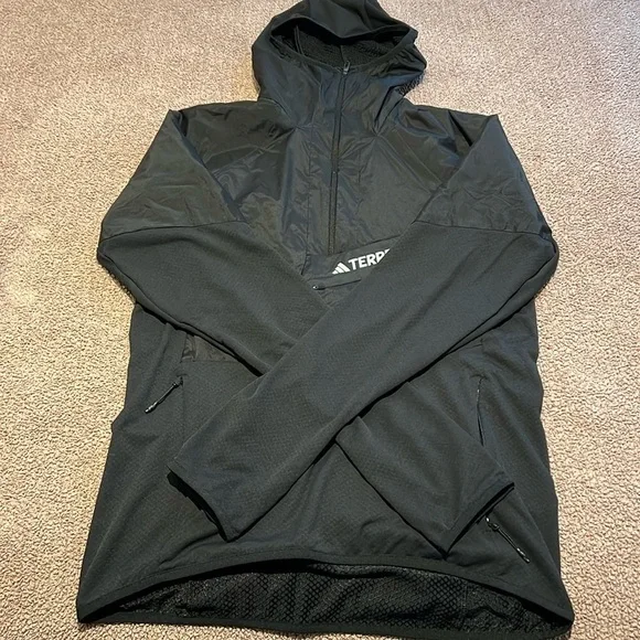 TECHROCK ULTRALIGHT 1/2-ZIP HOODED FLEECE JACKETSIZE M